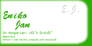 eniko jan business card